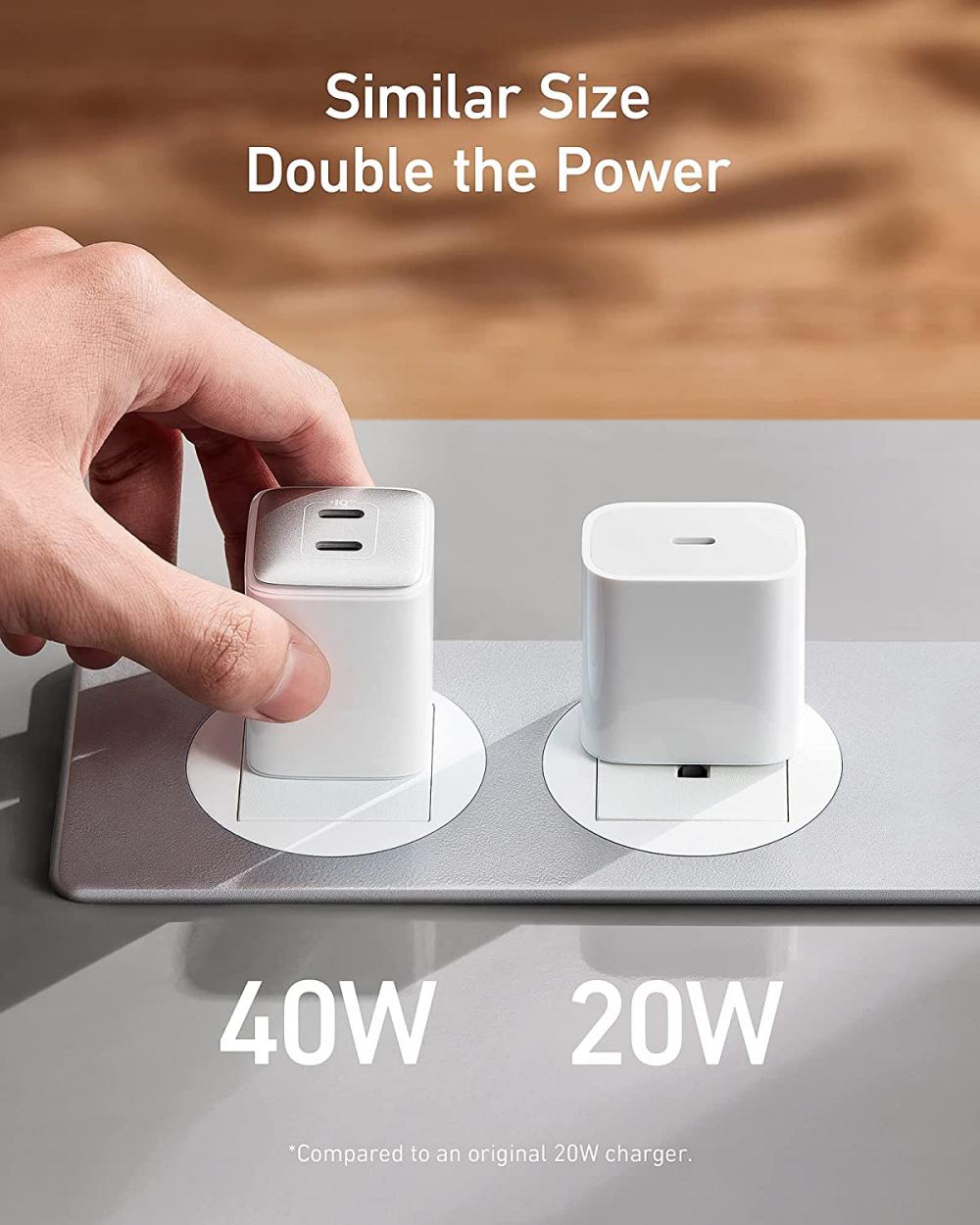 Anker Nano Pro 521 PIQ 3.0 Durable Compact Dual USB C 40W Fast Charger. 