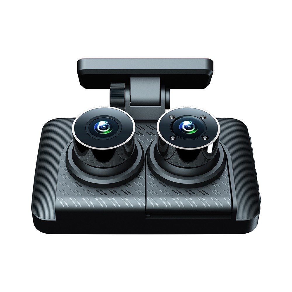 Dash Cam Front and Rear Inside 3 Cameras 1080+720+480P 4in Car Rearview Mirror - black. 