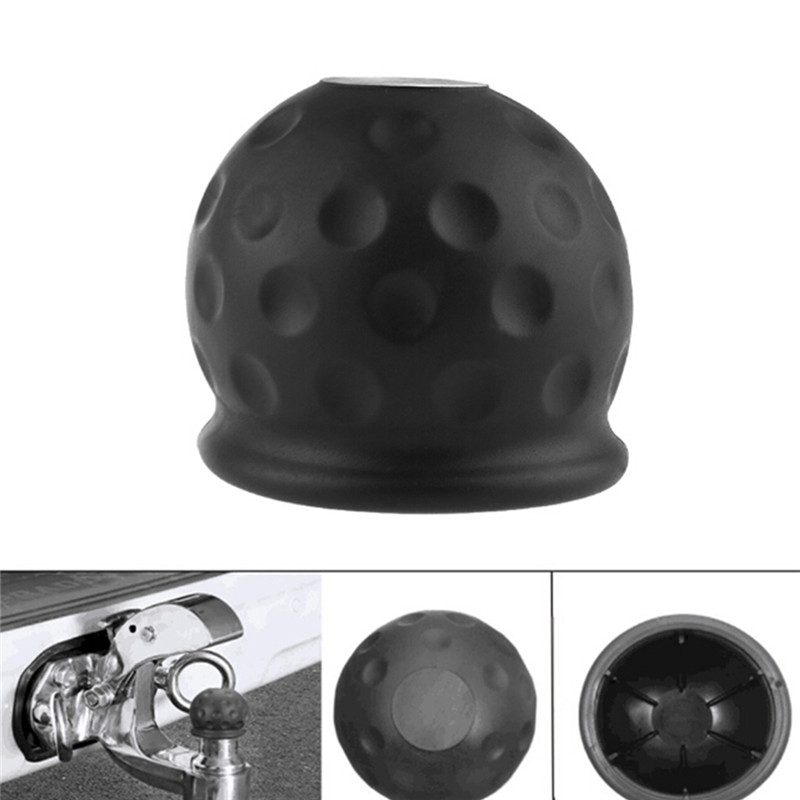 Dovewill 50mm Tow Ball Protective Cover - Black Plastic Cap For Caravan Trailer Hitch, Fits Swan Neck & Bolt-On Tow Bars