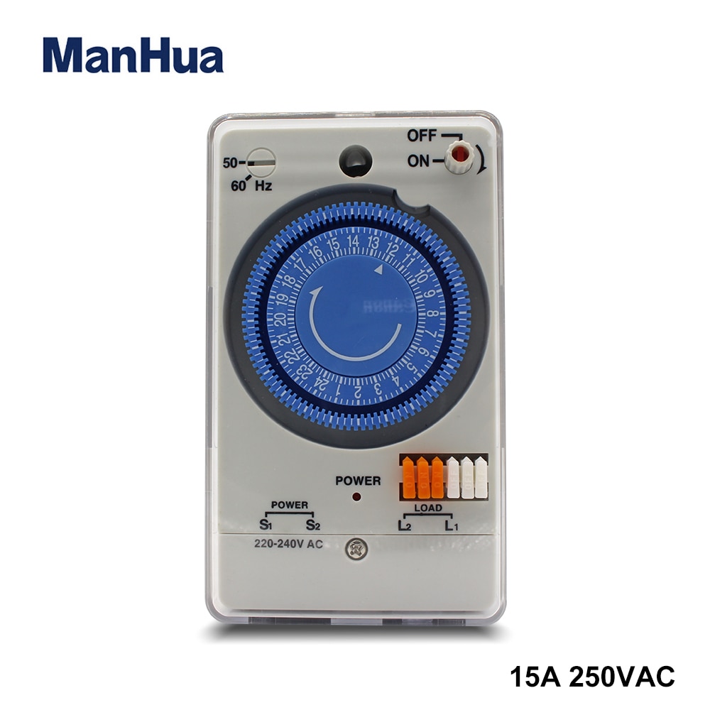 Manhua 220-240VAC MT178 Time Switch For Smart Home Industrial Automation Mechanical Wall Timer Switch. 