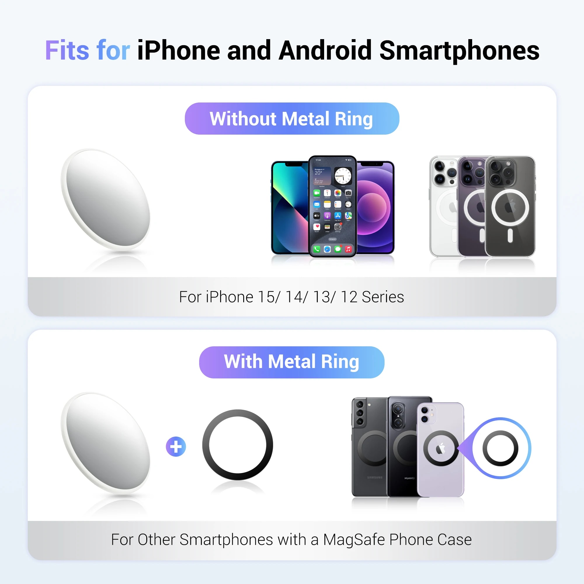 JJC Big Size Magnetic Selfie Mirror for iPhone 15 14 13 12 Pro Max Magsafe Case Phone Selfies Viewfinding -Φ2.2/56mm. 