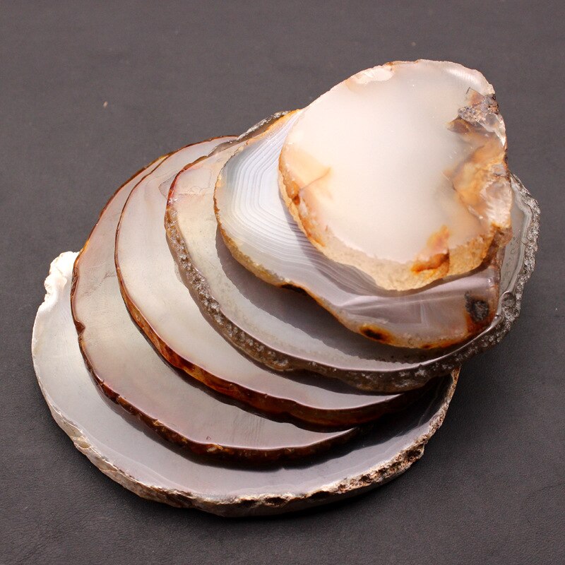 【happy one】70mm natural agate tablets mats slices coaster agate coasters wholesale. 