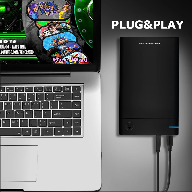 Hyperspin HDD WIth 100000 Retro Game For PS4/PS3/PS2/Wii/Wiiu/SS/PSP/N64 External Portable Hard Drive Disk for Win PC/Laptop. 