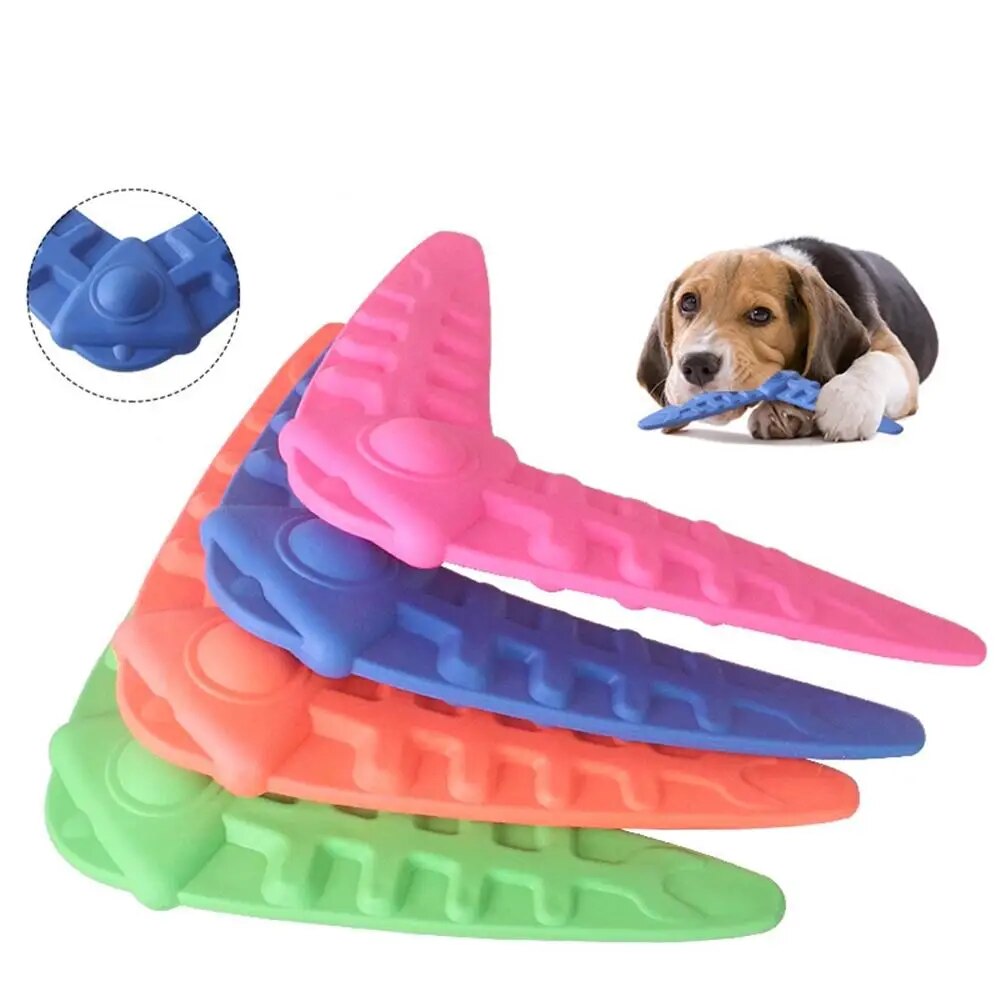 Curved Pet Flying Disc Toy TPR Flying Discs Bite Pet Training Dog Toys Competition Boomerang Child Toys Outdoors Sports Dog Toys. 