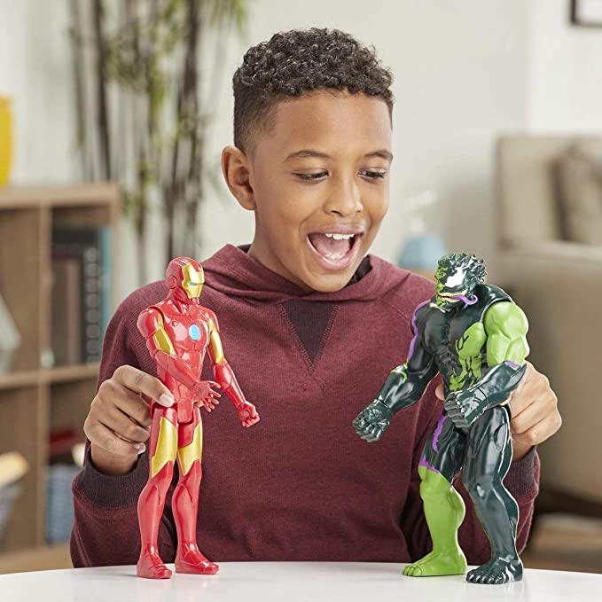 Iron Man Vs. Venomized Hulk Action Figure,Titan Hero Spider-Man Maximum Venom Series 2-Pack - Iron Man vs Venomized Hulk Series. 