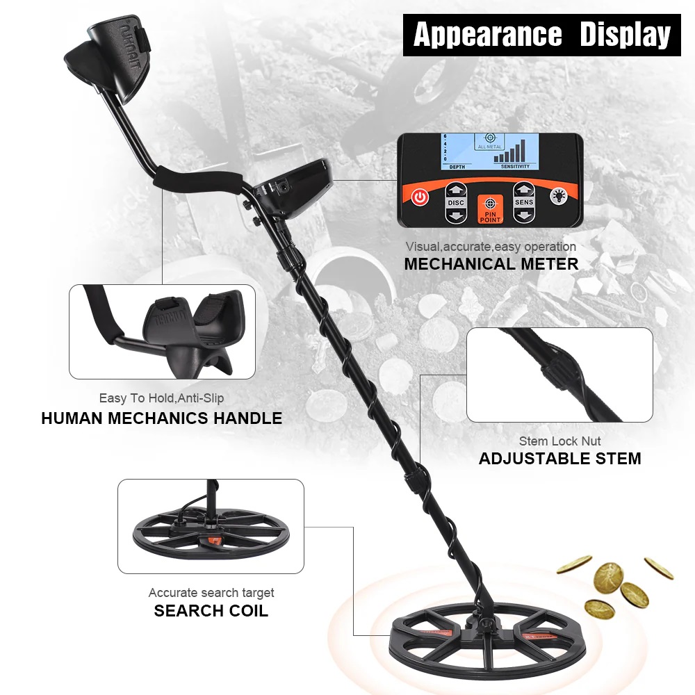 Professional Underground Metal Detector TX-960 Gold Scanner Search Finder Gold Detector with 13 Waterproof Search Coil LCD. 