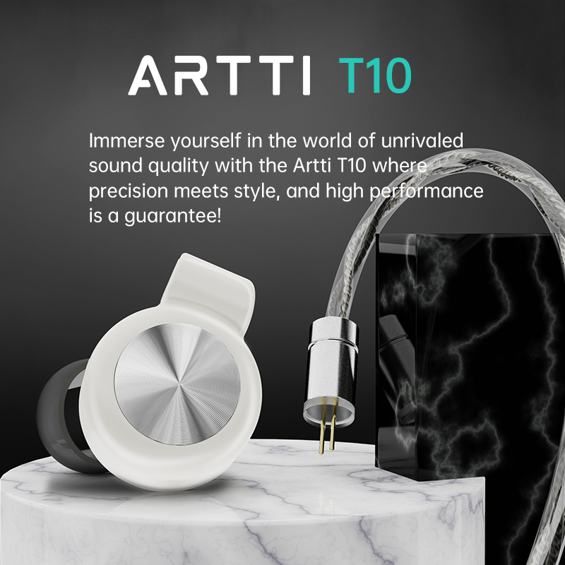 ARTTI T10 In-Ear HiFi Earphones Wired IEMs Monitors 14.2mm Planar Driver Textured Bass 0.78mm 2pin 3.5MM/4.4MM Connector. 