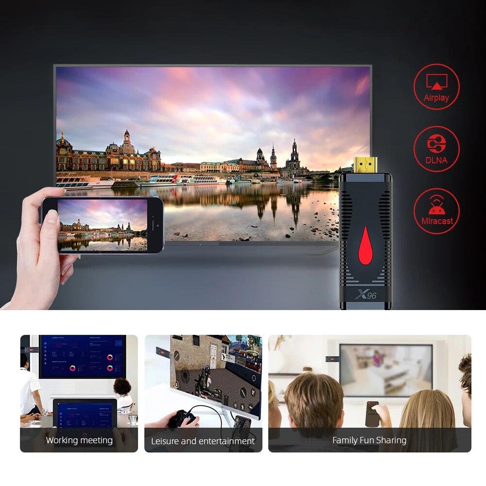X96 S400 Fire TV Stick Smart TV Box Android 10 Allwinner H313 2.4G Wifi 4K 60fps Mini TV Dongle Receiver Google 3D Media Player. 
