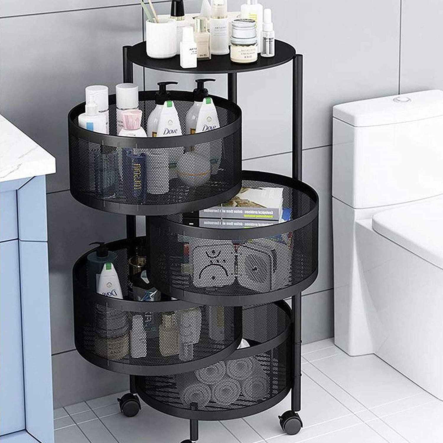 Rotating Kitchen Shelf Fruit Vegetable Storage Rack Kitchen Organizers Kitchen Rack Daraz