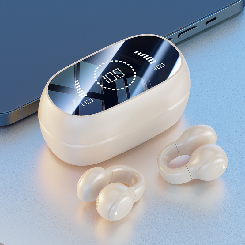 YIOUI New Private ModelM47Clip-on Bluetooth Headset for Bone Conduction Non in-Ear Sports Digital Display Long Endurance Headpho. 