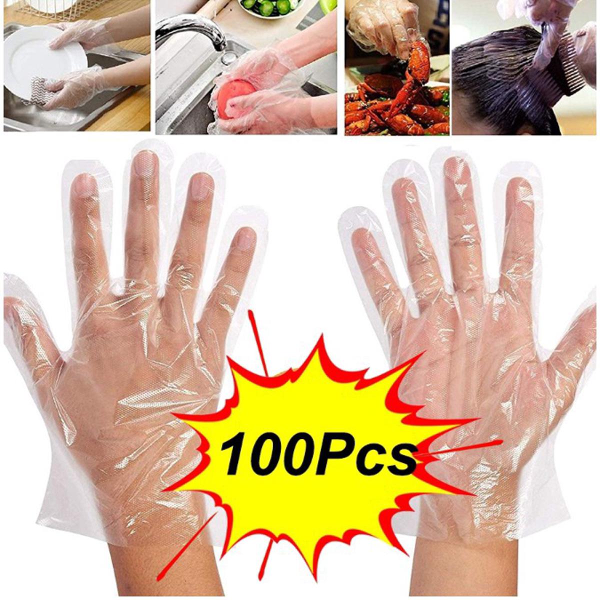 Poly One Time Hand Gloves-100Pcs