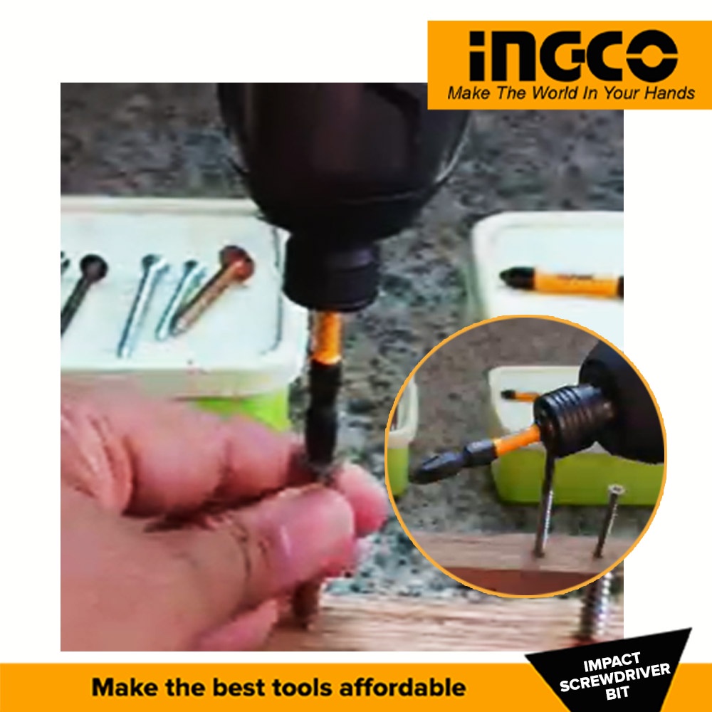 10 PCS IMPACT SCREWDRIVER BITS INGCO (SDBIM21PH233) new design. 