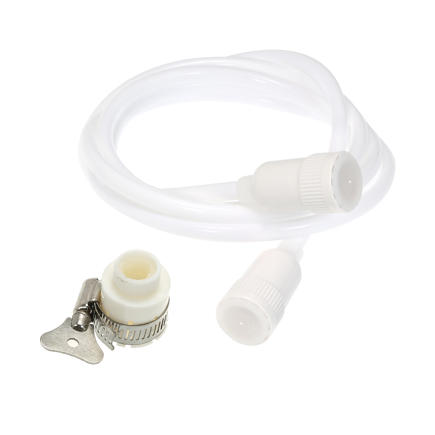 TPU Shower Hose 79In Extra Long Smooth Handheld Shower Hose Flexible Anti-Kink Handheld Shower Head Hose with Brass Spin Inner core White. 