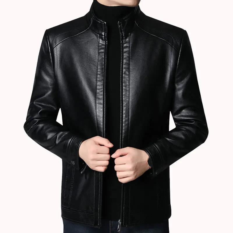 Erkekler moda ince deri ceket Streetwear rahat Blazer ceketler erkek giyim erkekler deri takım ceket erkekler Slim Fit Blazer ceket