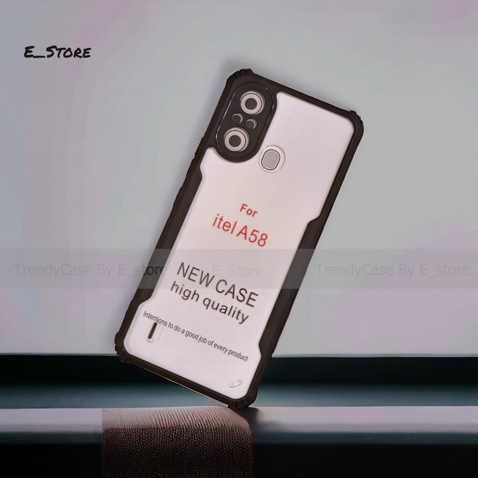 Itel A58 / Itel A49 Edge-Reinforced Shockproof Cushion Back Clear Hybrid Transparent Hard Cover Casing-EGL. 