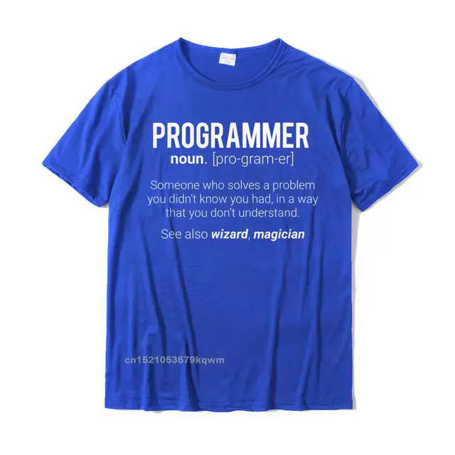 Funny Programmer Meaning Design - Programmer Noun Defintion T-Shirt Design Tshirts Fashionable Cotton Men Tops Shirts Family. 