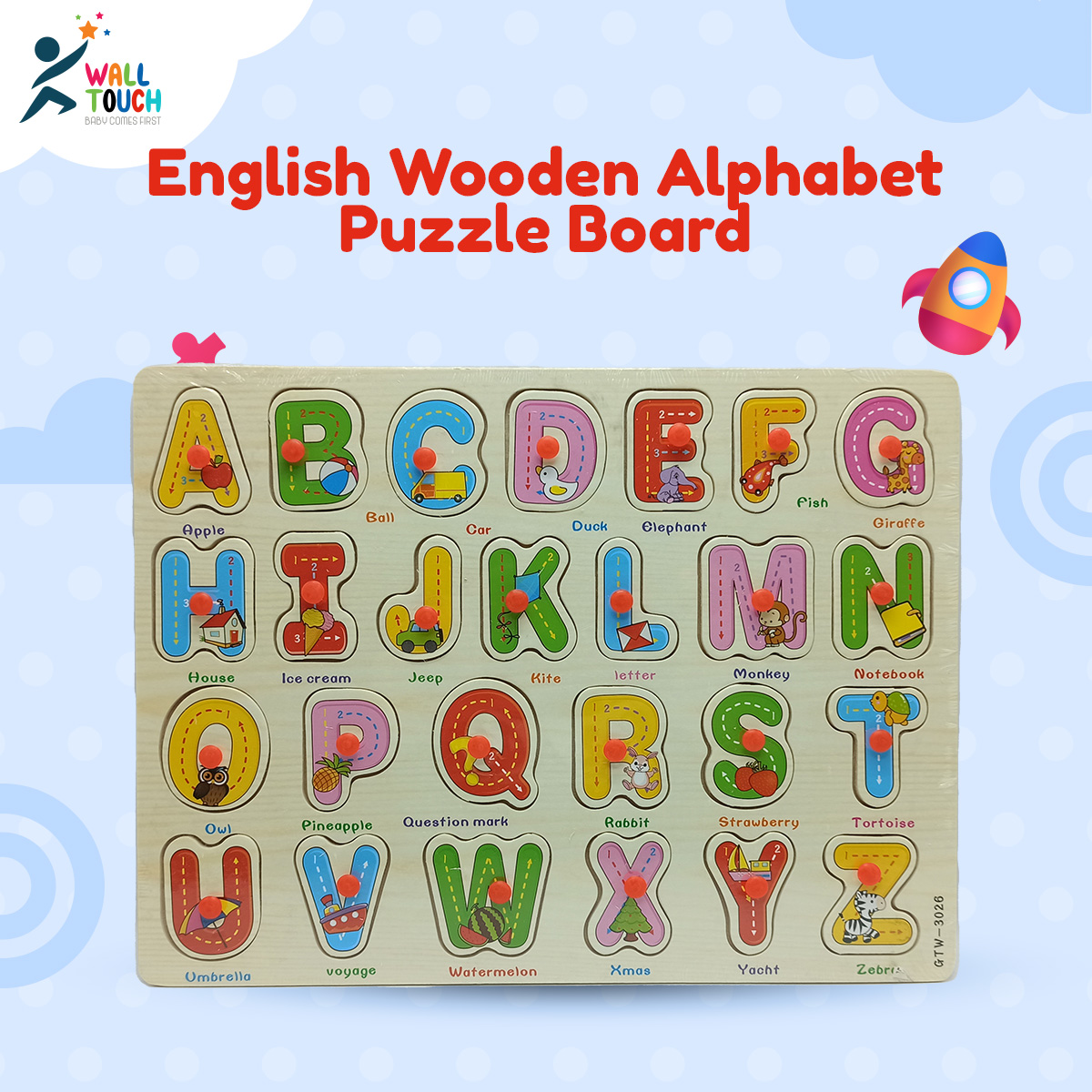 Wooden alphabet cheap puzzle board