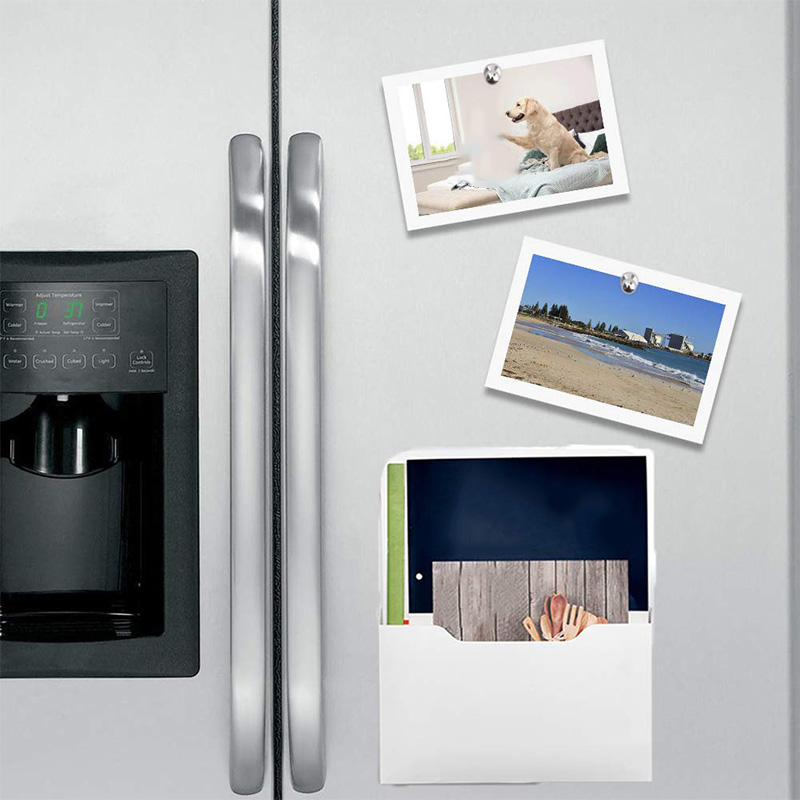 PATIKIL Magnetic File Holder, 2 Pack Magnetic Wall Holder Organizer File Hanging Magnetic Mail Holder For Refrigerator Letters Paper Teacher Classroom, Black - View #7