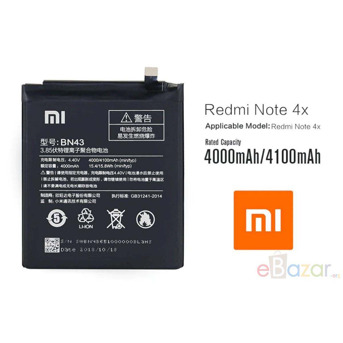 Mobile Battery For Xiaomi Redmi Note 4x  model BN43  - 4100mAh