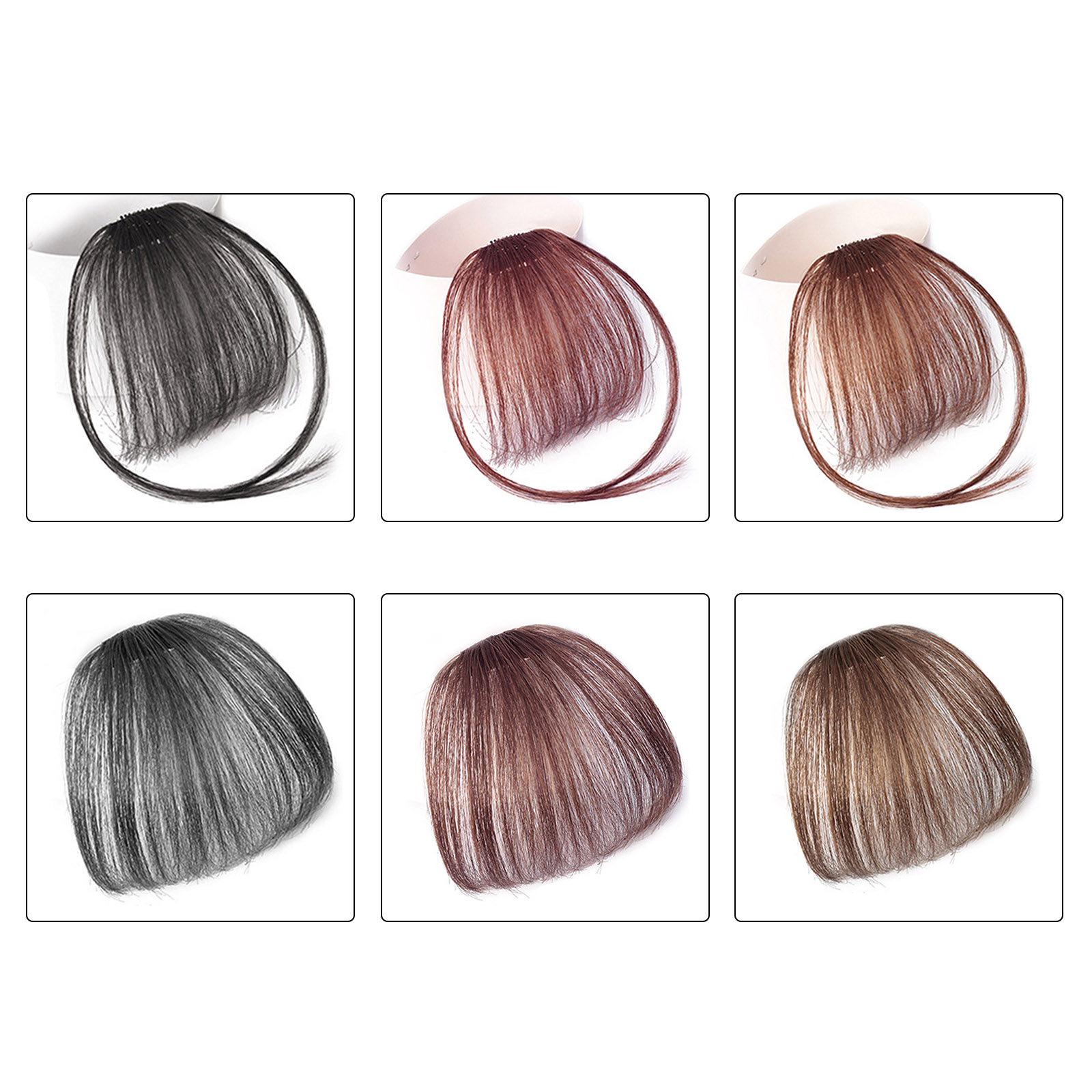 【The Edge of Beauty】NYT clip-in bangs 100% human hair extensions natural clip-on fringe air bangs side hair bangs with nice Net handmade natural flat neat bangs with temples for one. 