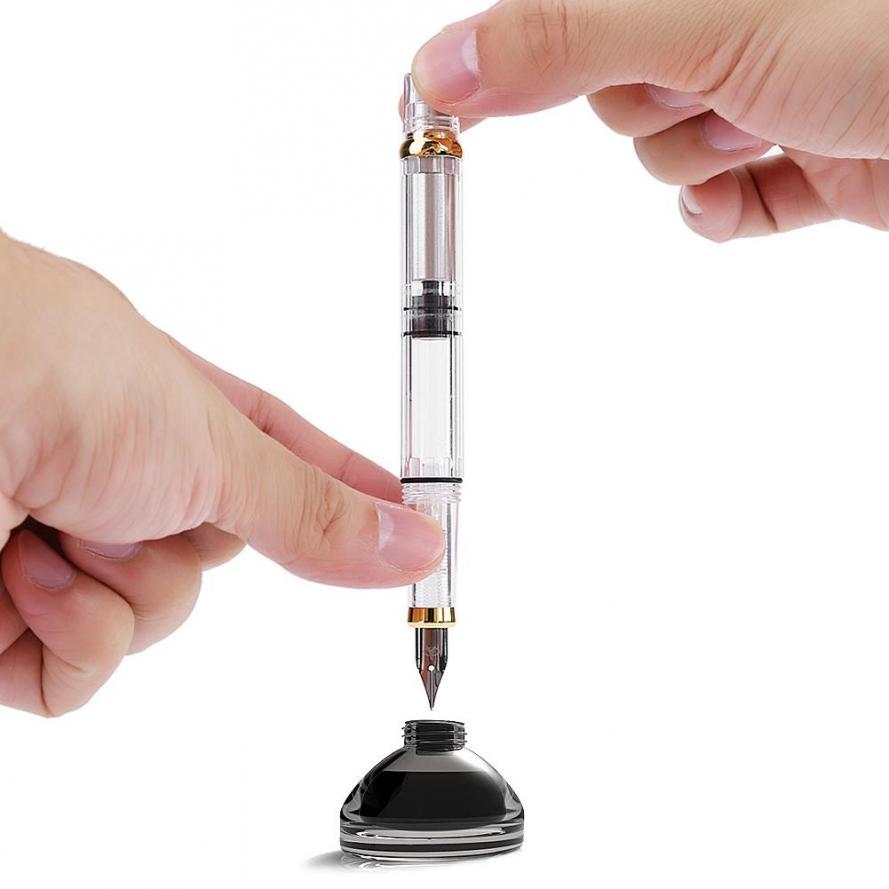 4 Pieces Fountain Pen Kit, Bewinner Fountain Pens Fine Nib 0.5mm,The Piston Design is Easy for Filling Ink,Suitable for Serving As A ft for Family an. 