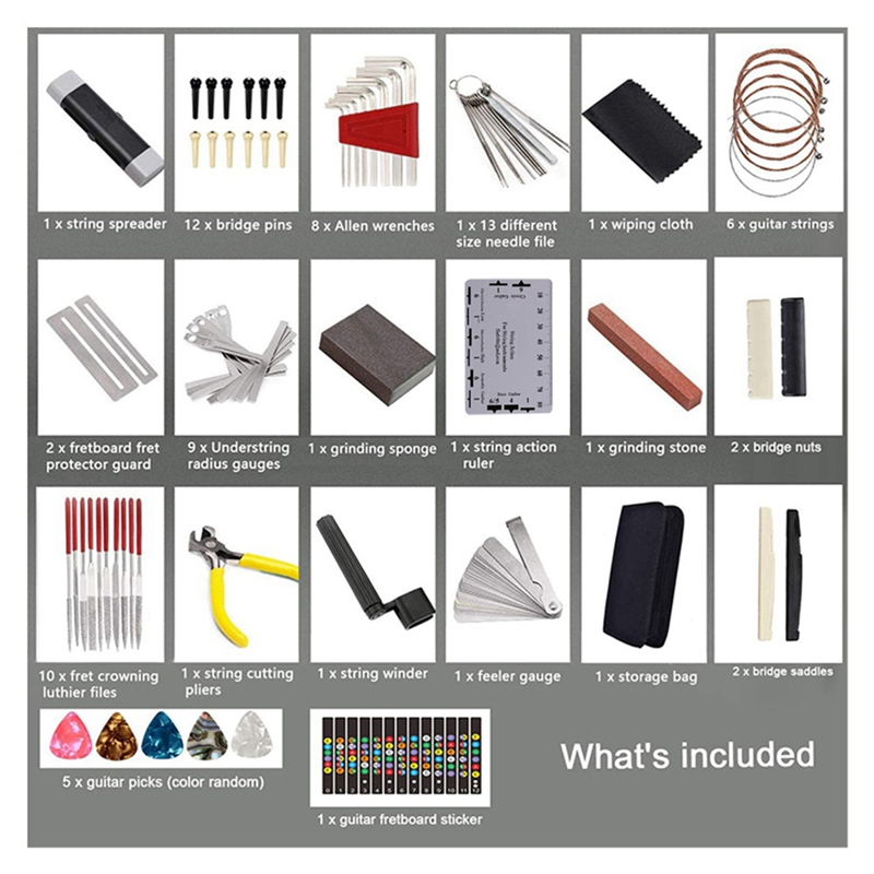Guitar Repair Kit Component with 72 Parts-Professional Guitar Repair Kit and Accessories-for Electronic Guitars, Ukulele, Banjo