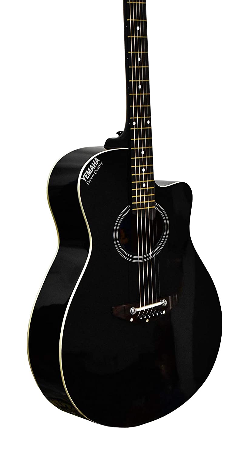 YEMAHA CM2 Export Quality Glossy Black Colour 6String Cut A Way Right