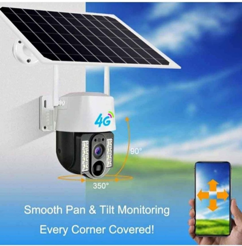 V380 PRO 4G Sim-Supported Solar Battery Backup PTZ IP Camera Wireless CCTV Security Camera, Waterproof, Two-Way Audio, Motion Detection. 