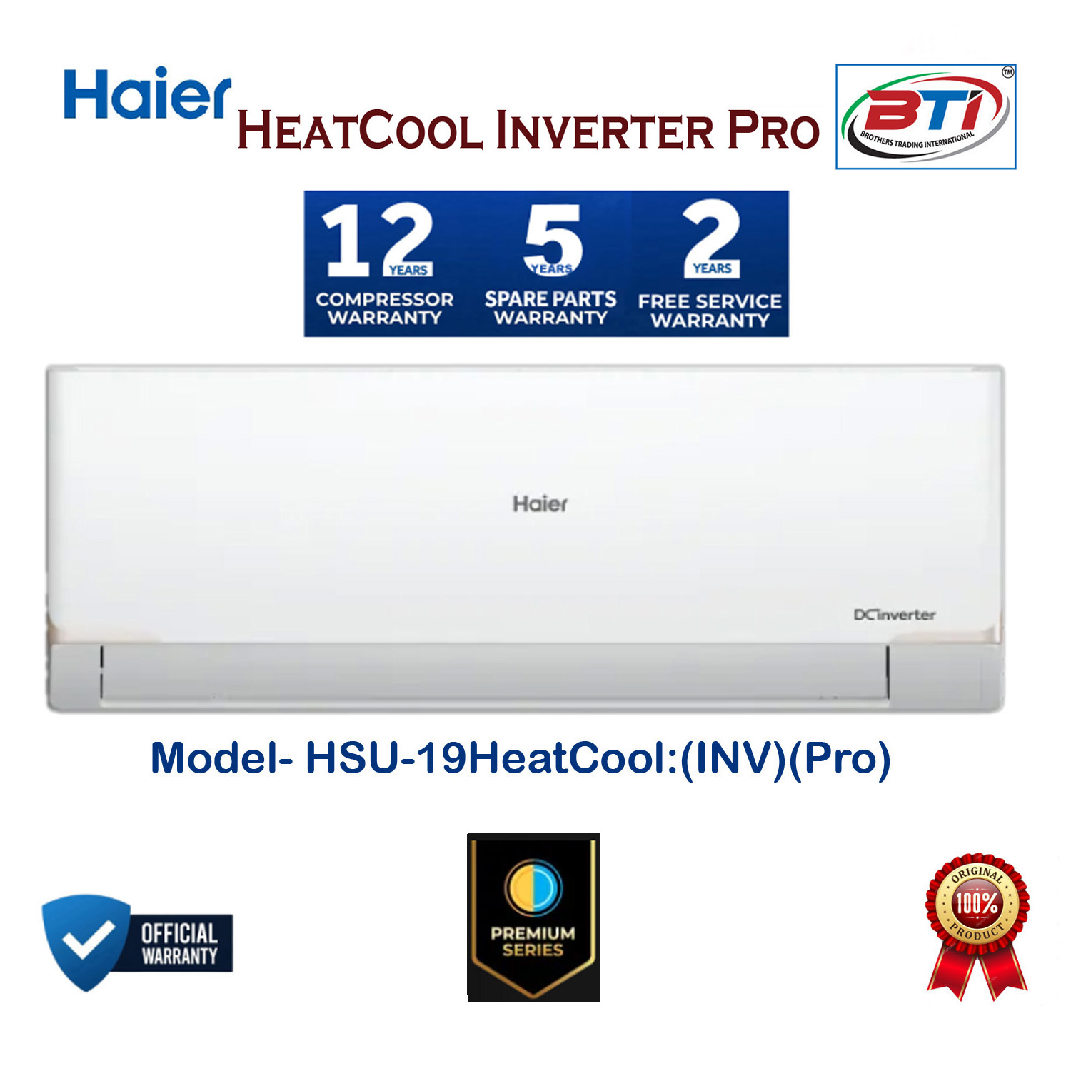 Haier 19HeatCool Inverter Pro Model-HSU-19HeatCool (INV)(Pro)