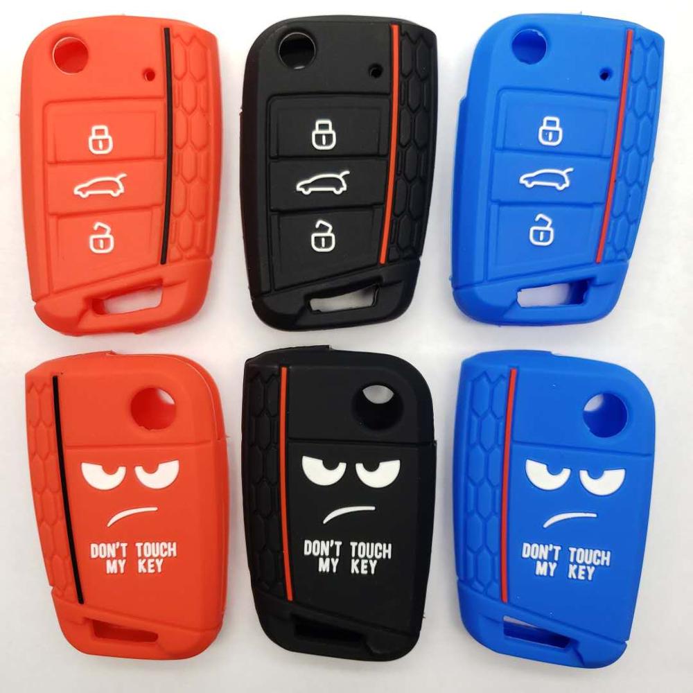 【DM bag factory Store】Dont Touch Key Llave Case Silicon Funda forVW Golf 7 MK7 Leon Ibiza 4 5 Toledo 4 Arona Ateca Skoda Octavia 3 Remote. 