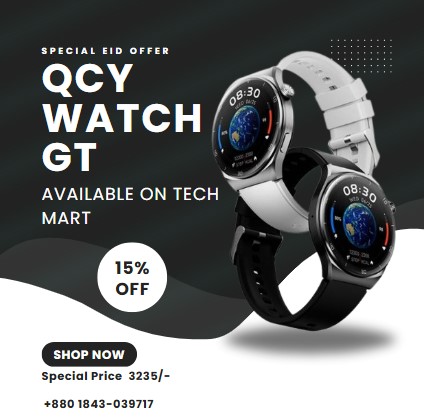 QCY Watch GT Smart Watch Retina AMOLED Display. 