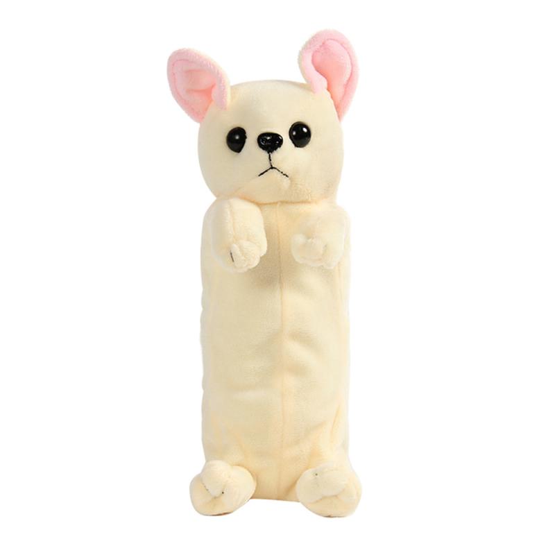 New Kawaii Novelty Simulation 5 Style Cute Dogs Pencil Case Soft Plush School Stationery Pen Bag Gift for Girl Boy Students