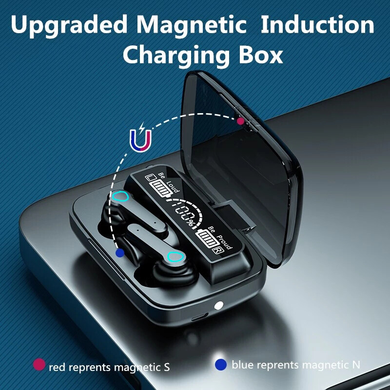 M19 Earbuds TWS Earphone Touch Control Wireless Bluetooth 5.1 Headphones With Microphone With flashlight - Black - Bluetooth Headphone - Bluetooth Headphone. 
