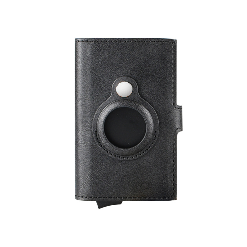 Cross border e-commerce exclusie automat pop-up card bag anti-theft brush leather multitional Airtag wallet card holder. 