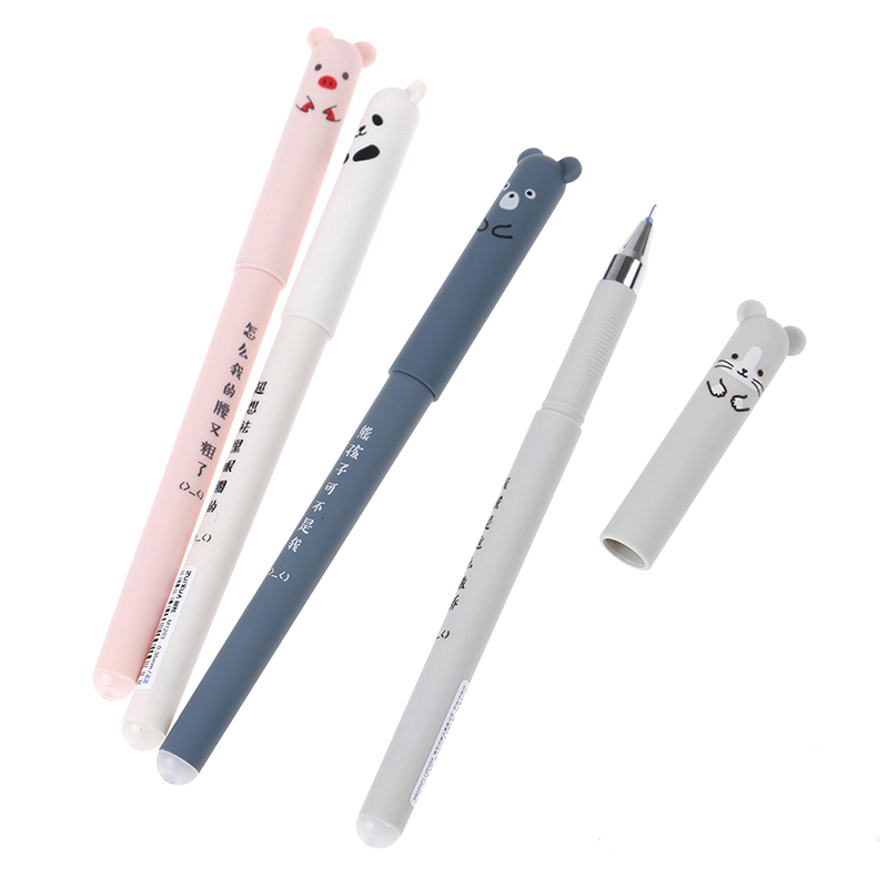 24pcs Animals Erasable Pen 0.5mm Erasable Pen Refills Rods Washable Stationery