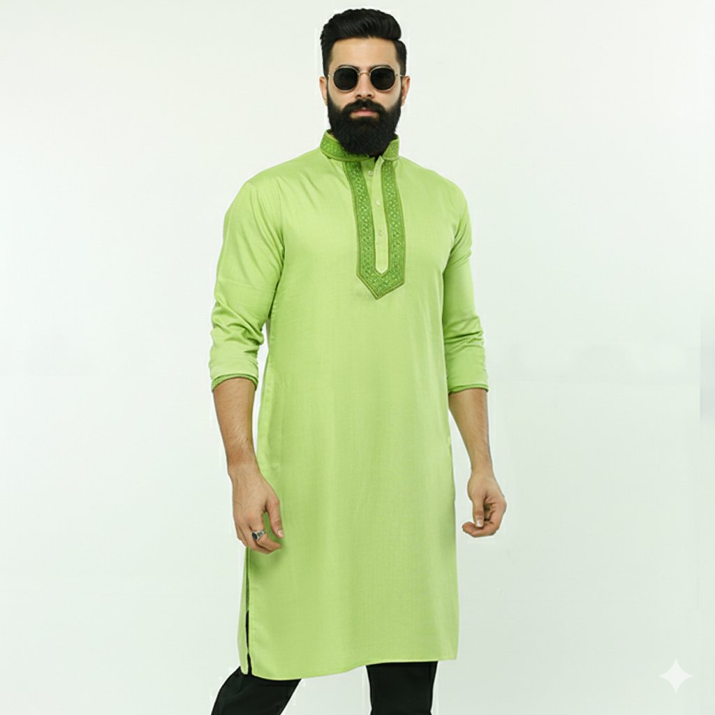 Premium Lemon Color Panjabi Collection for Men | Stylish & Comfortable Cotton Panjabi Kurta |