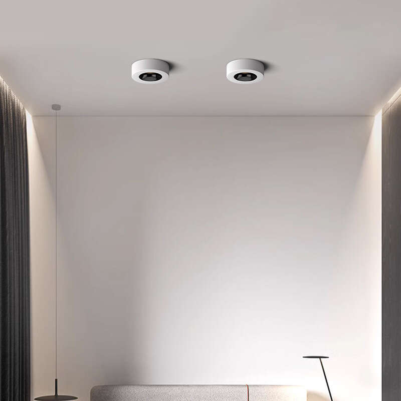 Ultra thin circular exposed tube lamp, minimalist full spectrum LED, no main light illumination, ceiling anti glare single head small bucket lamp