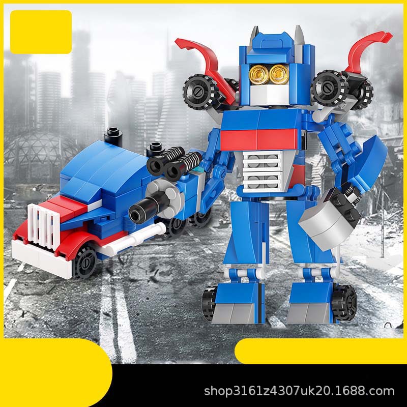 The DynaSky Wasp Sports Car Transforming Robot Building Blocks are compatible with LEGO small particles DIY children's intellectual toys. 