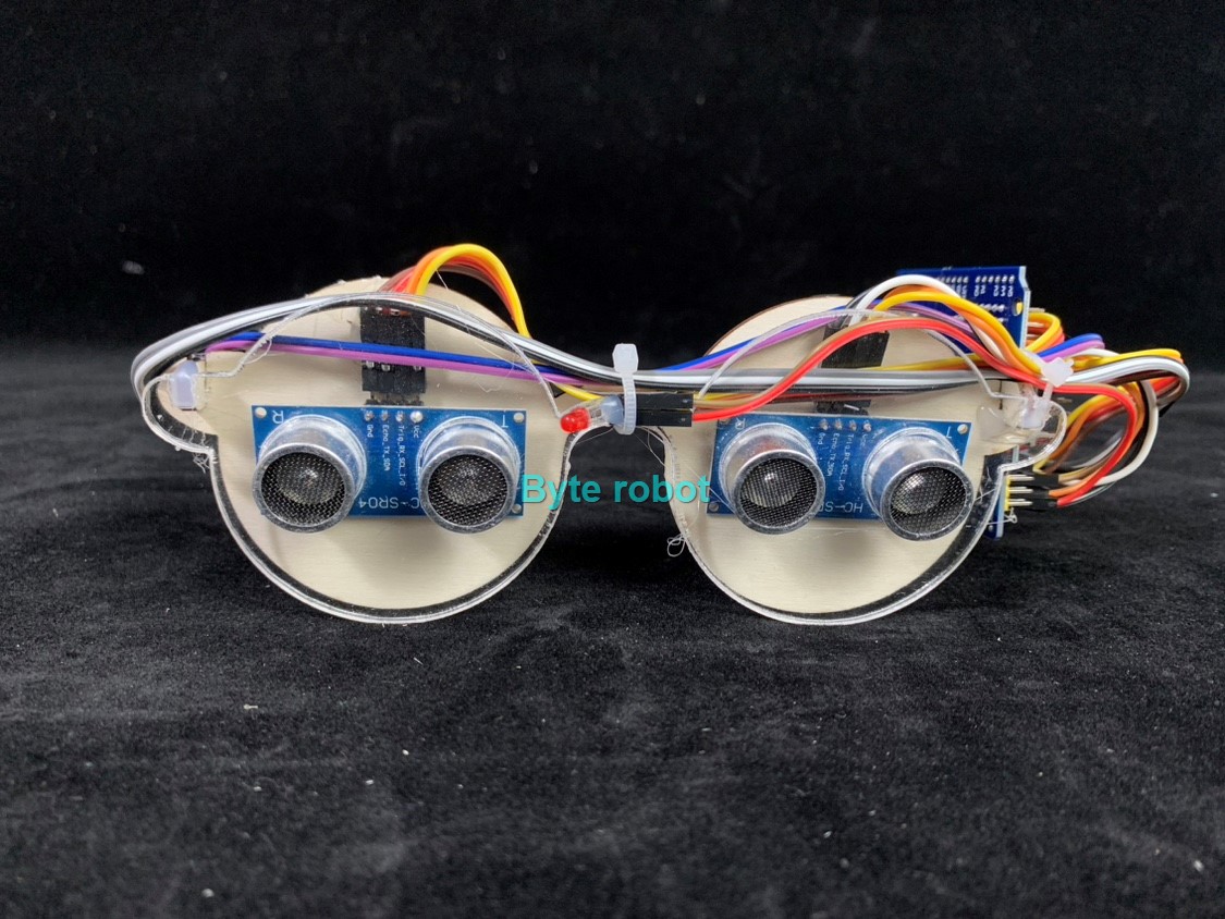Bionic Blind Glasses Robot Ultrasonic Buzzer Vibrates Detect Obstacles Robot Eye Creative Technology for Arduino Robot DIY Kit. 