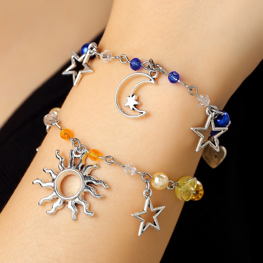 Decoration Hollow Star Couple Bestie Bracelet Punk Cute Moon Sun - Main Image