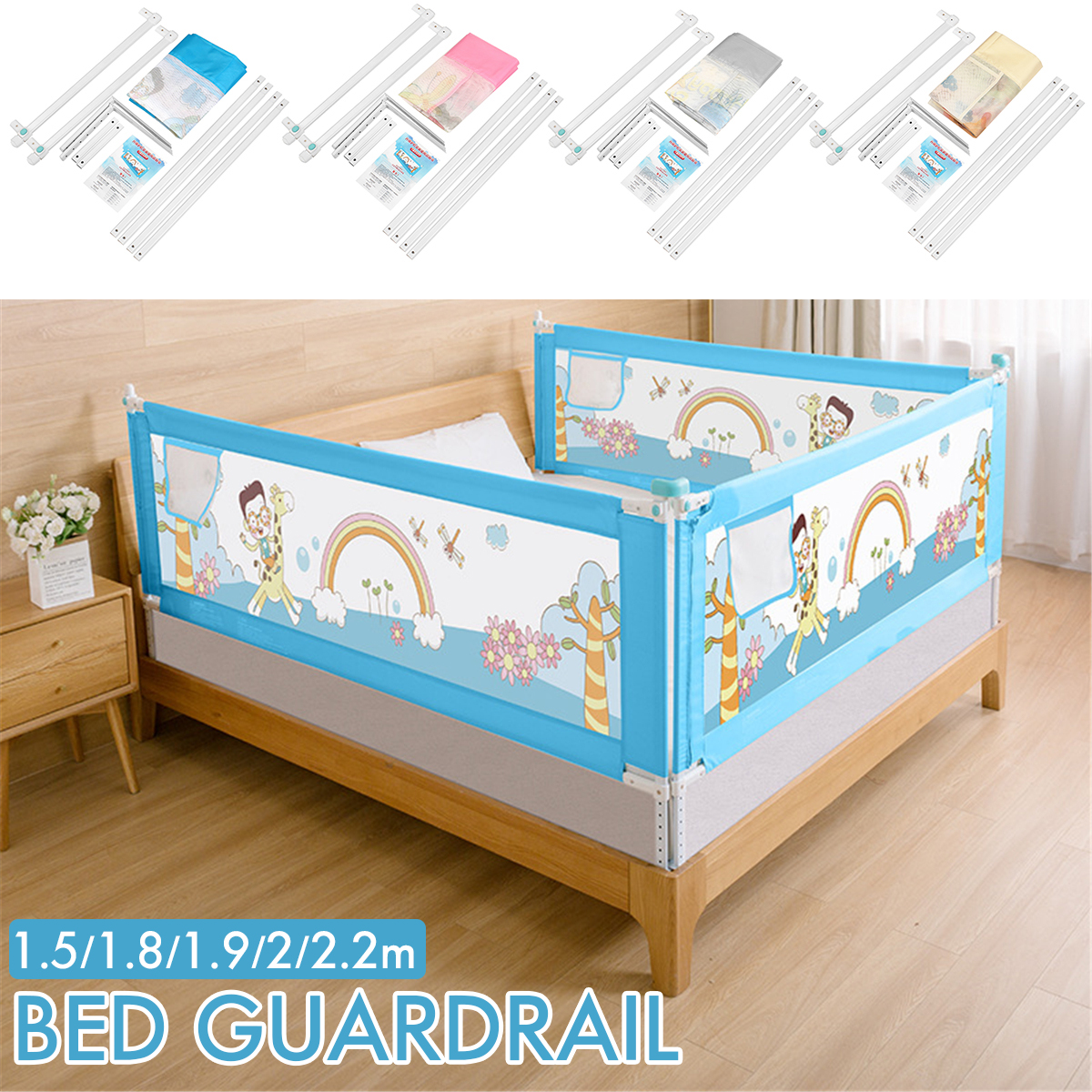 crib with adjustable rail