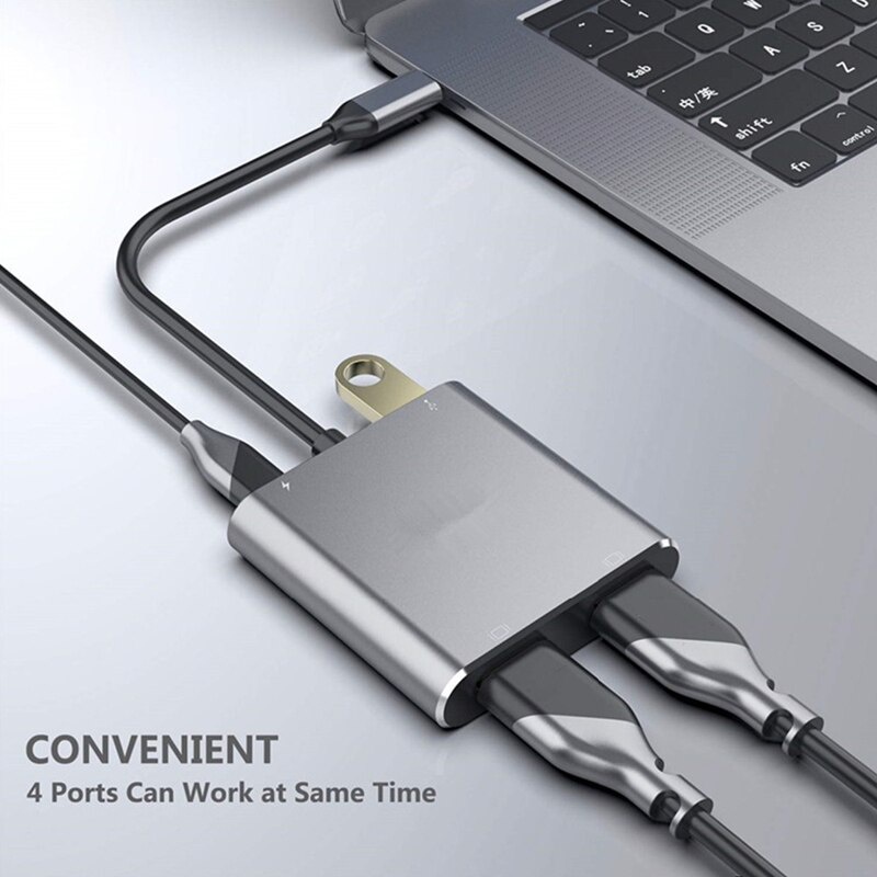 【Ready Stock+FREE Shipping+COD】3 4 High Speed 4 Ports USB C to HDMI 4K VGA USB3.0 PD Charging Hub Type C Docking Station Usb C Hub For Laptop Mobile Phone Tablet Switch USB C Dock. 