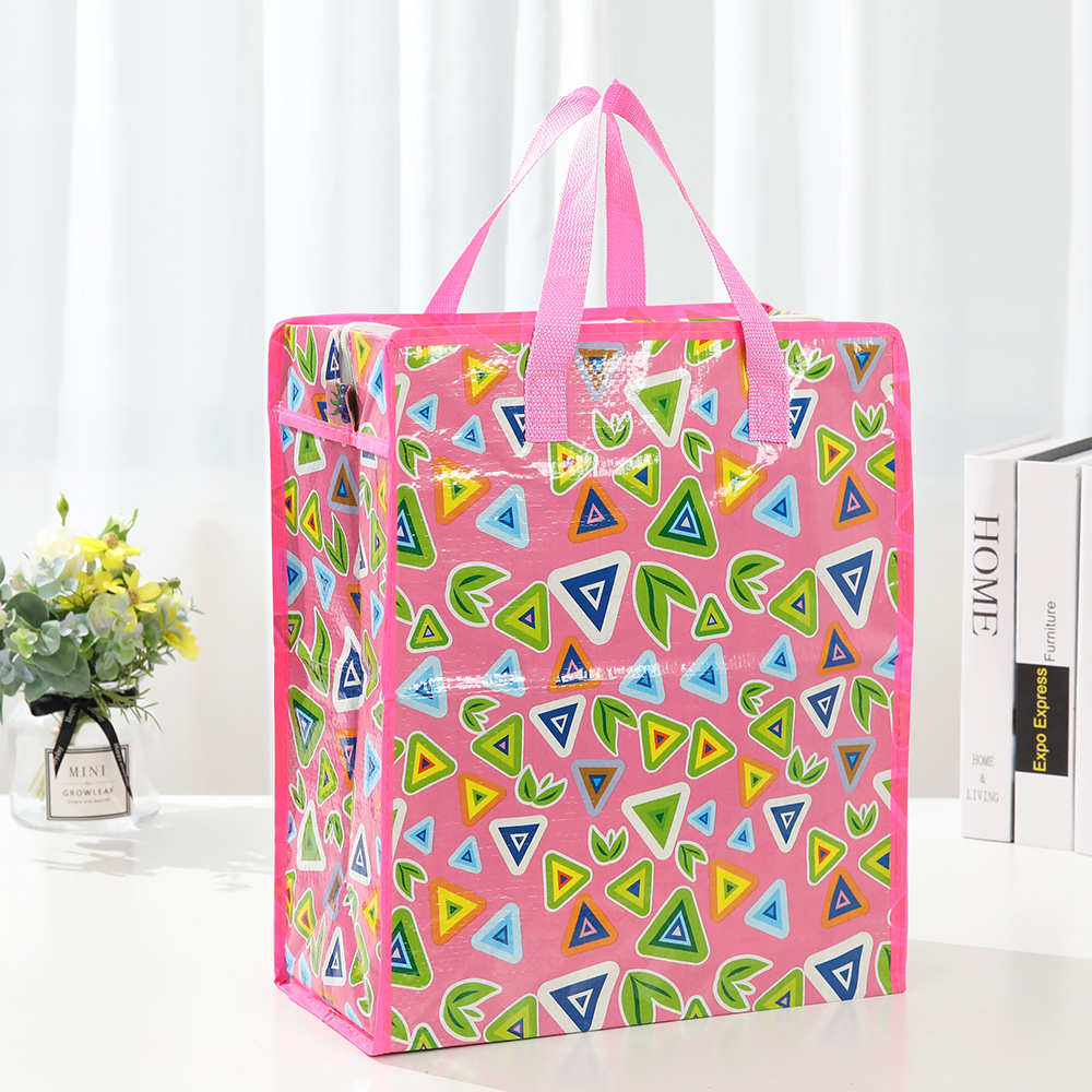 Thickened waterproof quilt bag, coated non-woven fabric storage bag, large capacity printed portable luggage packing and moving bag