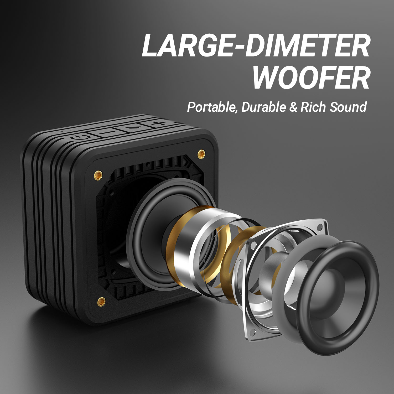 BOGASING M10 Bluetooth Speaker with TWS 15W Bluetooth 5.0 Wireless Speakers IPX7 Waterproof Camping Speaker Portable Speaker. 