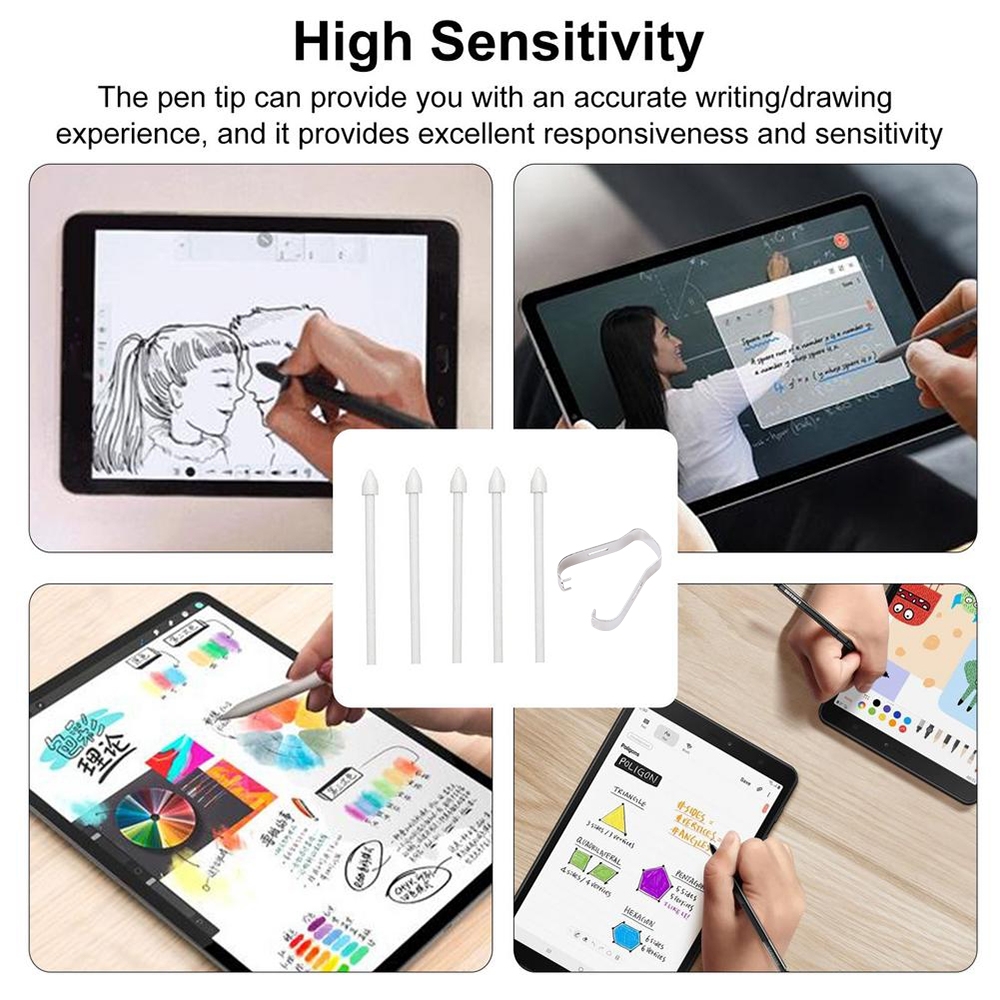 6 in 1 Universal Stylus Pen Replacement Pencil Tips For Samsung Galaxy Tab S8 / S7 / S6 / Galaxy Note20 / Note10 / S23 Ultra / S22 Ultra. 