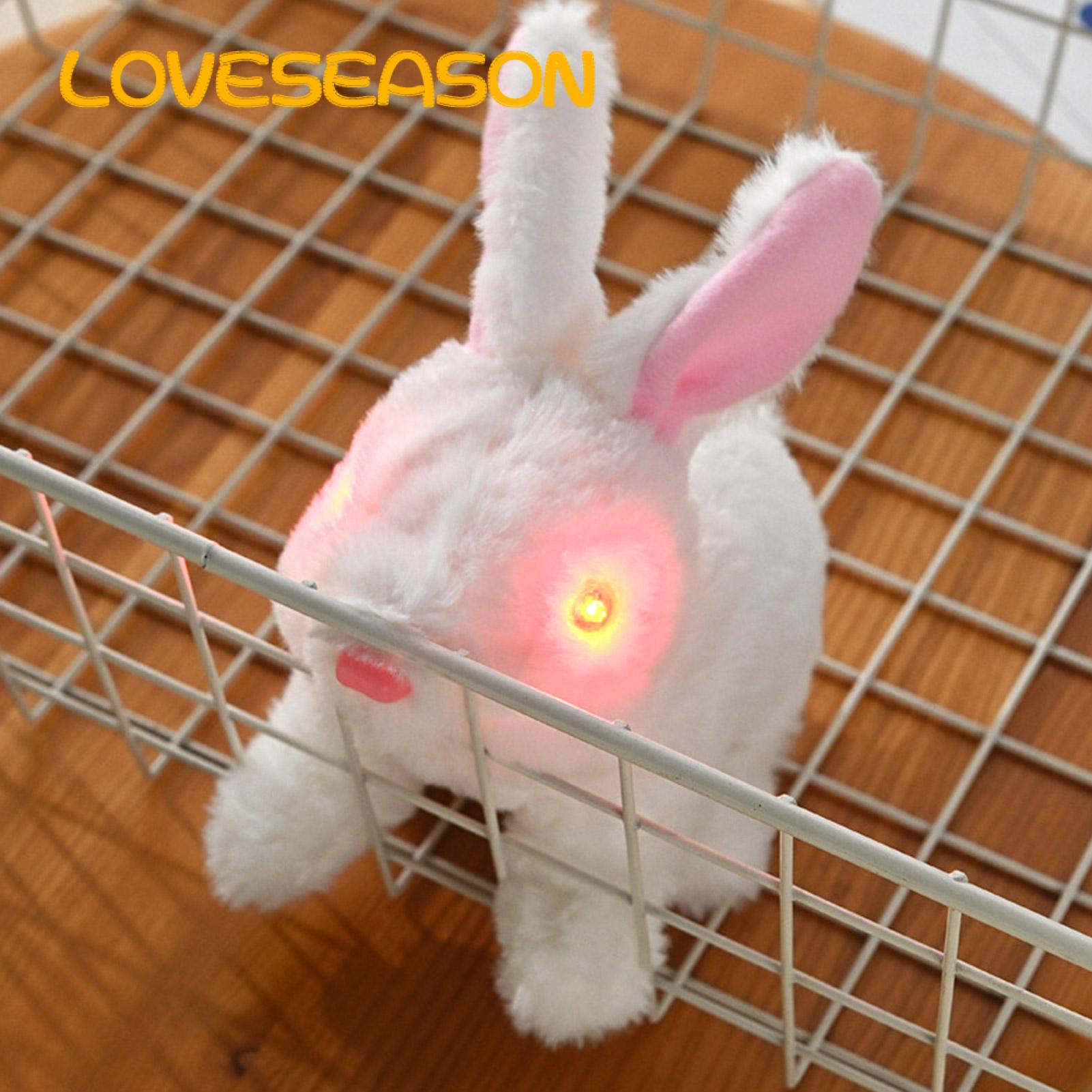 Interactive Rabbit Toy Adorable Battery-powered Electric Bunny Toy with Sound Light Perfect Walking Plush Toy for Kids Southeast Asian Buyers' Favorite. 