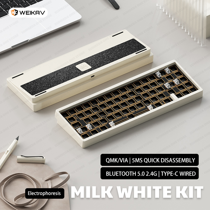 Lucky65 V2 Sugar65 Weikav Lucky 65keys Mechanical Keyboard Aluminum Alloy 3-Mode Rgb Hot Swappable Custom Wired Gaming Keyboard. 