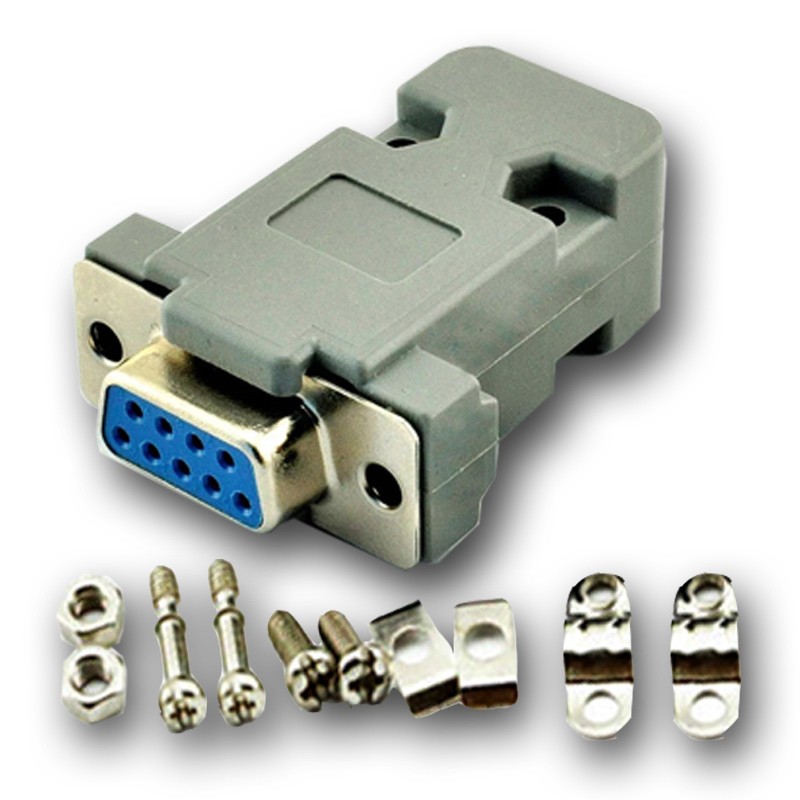 FEMALE DB9 2 Rows 9 Pin Female VGA DB9 Connector With Plastic Cover DB9 RS232 Connector DB9 Female ConnectorFor LCD Monitor Cables. 