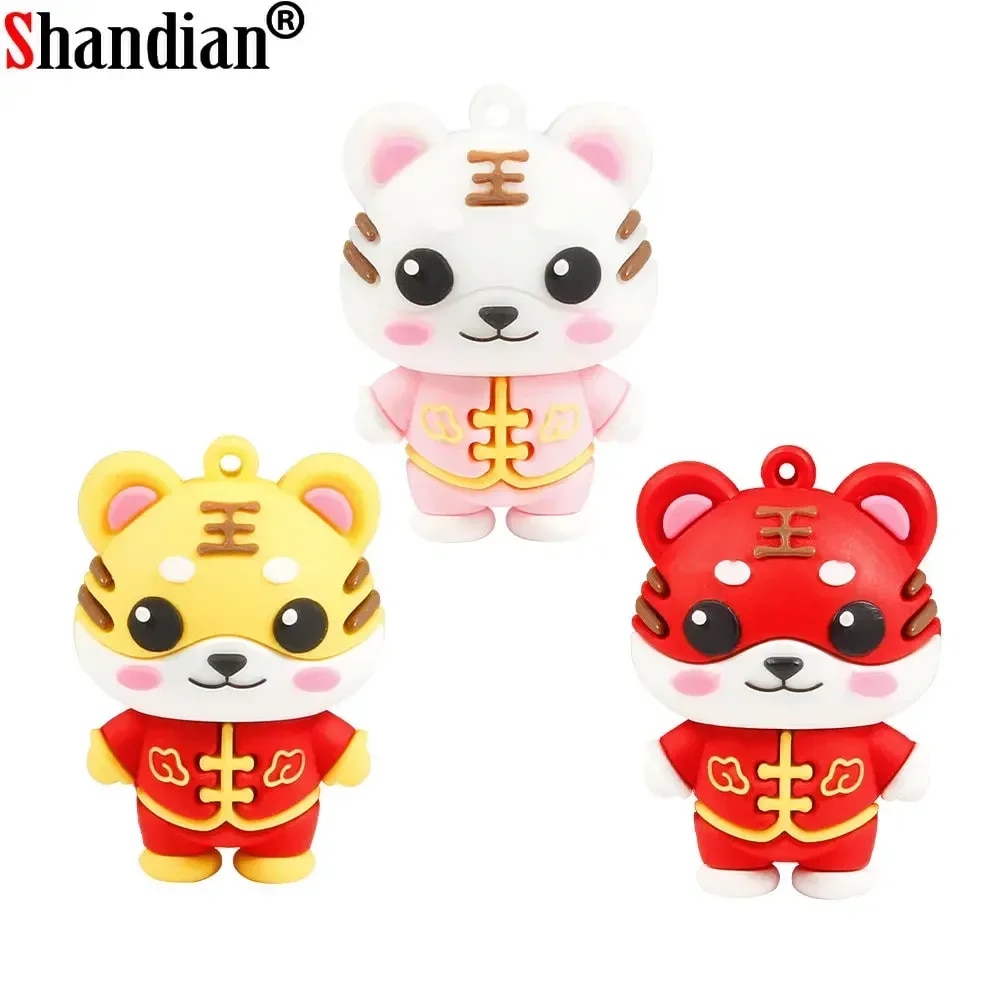 Cute Cartoon USB Flash Drive 64GB Pink Cartoon Pen Drive 32GB Red Keyless Chain Memory Stick 16GB Storage Device White Pendrive. 