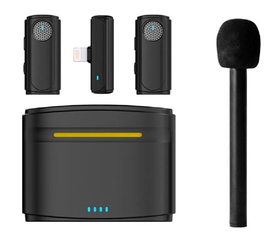 J20 Wireless Lavalier Microphone Noise reduction Portable Interview film Video Recording Live For For iPhone Android